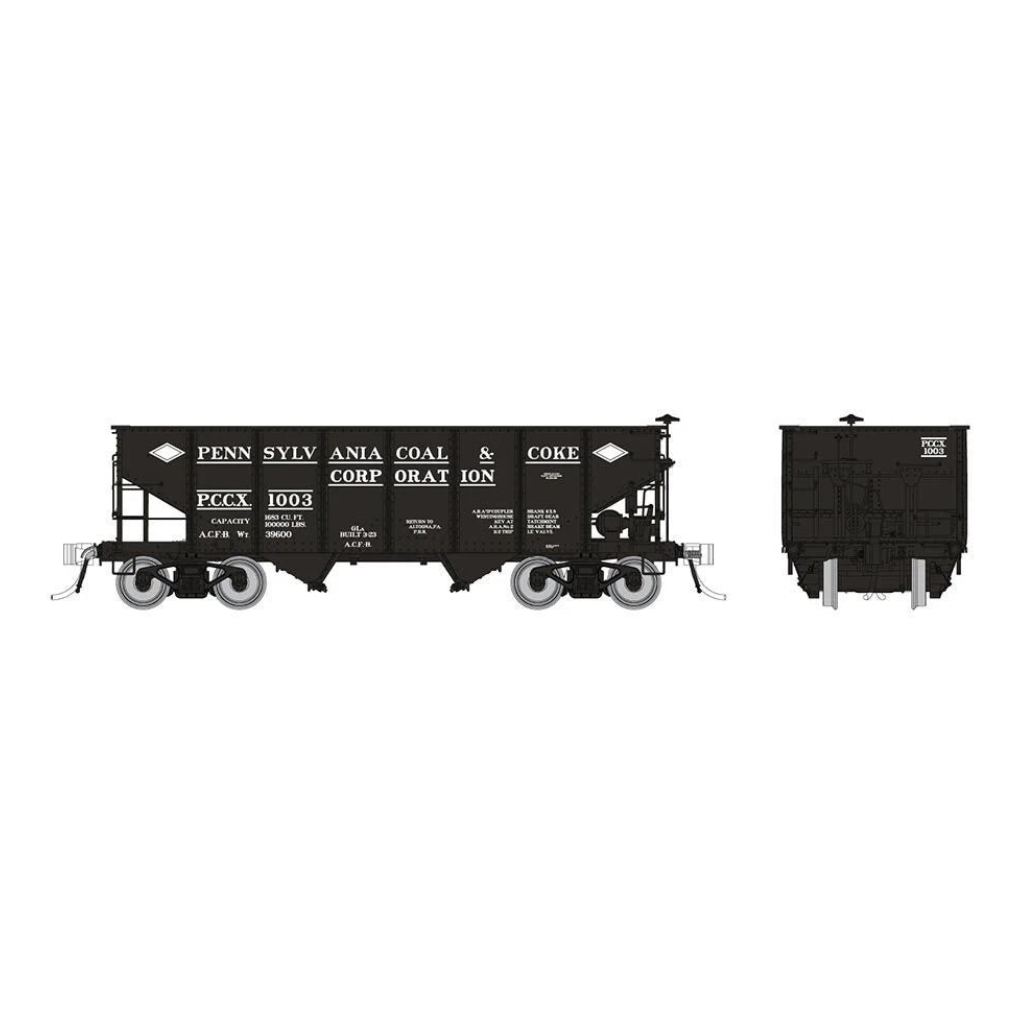 HO PRR GLa 2-Bay Hopper: Pennsylvania Coke & Coal: 3-Pack