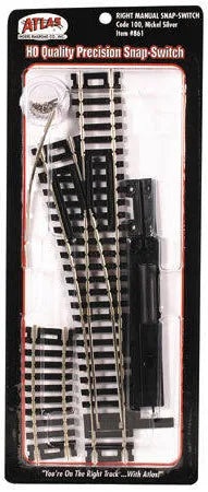 ATLAS HO CODE 100 RIGHT MANUAL SNAP SWITCH MACHINE train track turnout ATL861