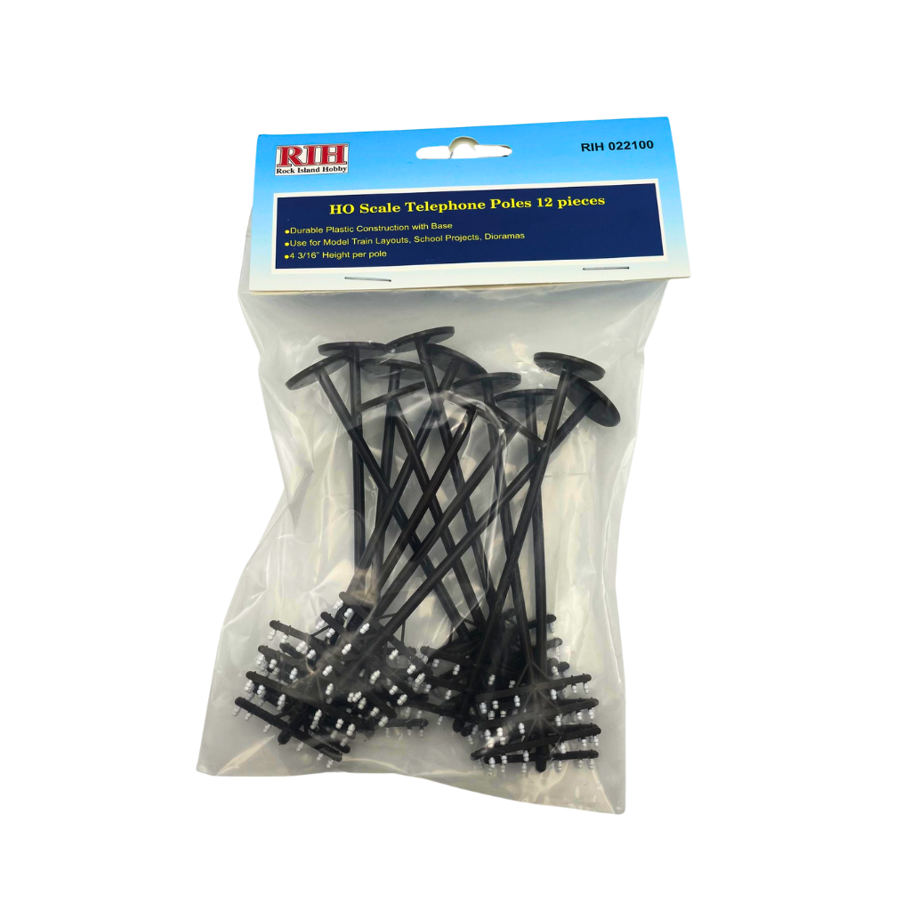 HO Scale Telephone Poles (12pcs)