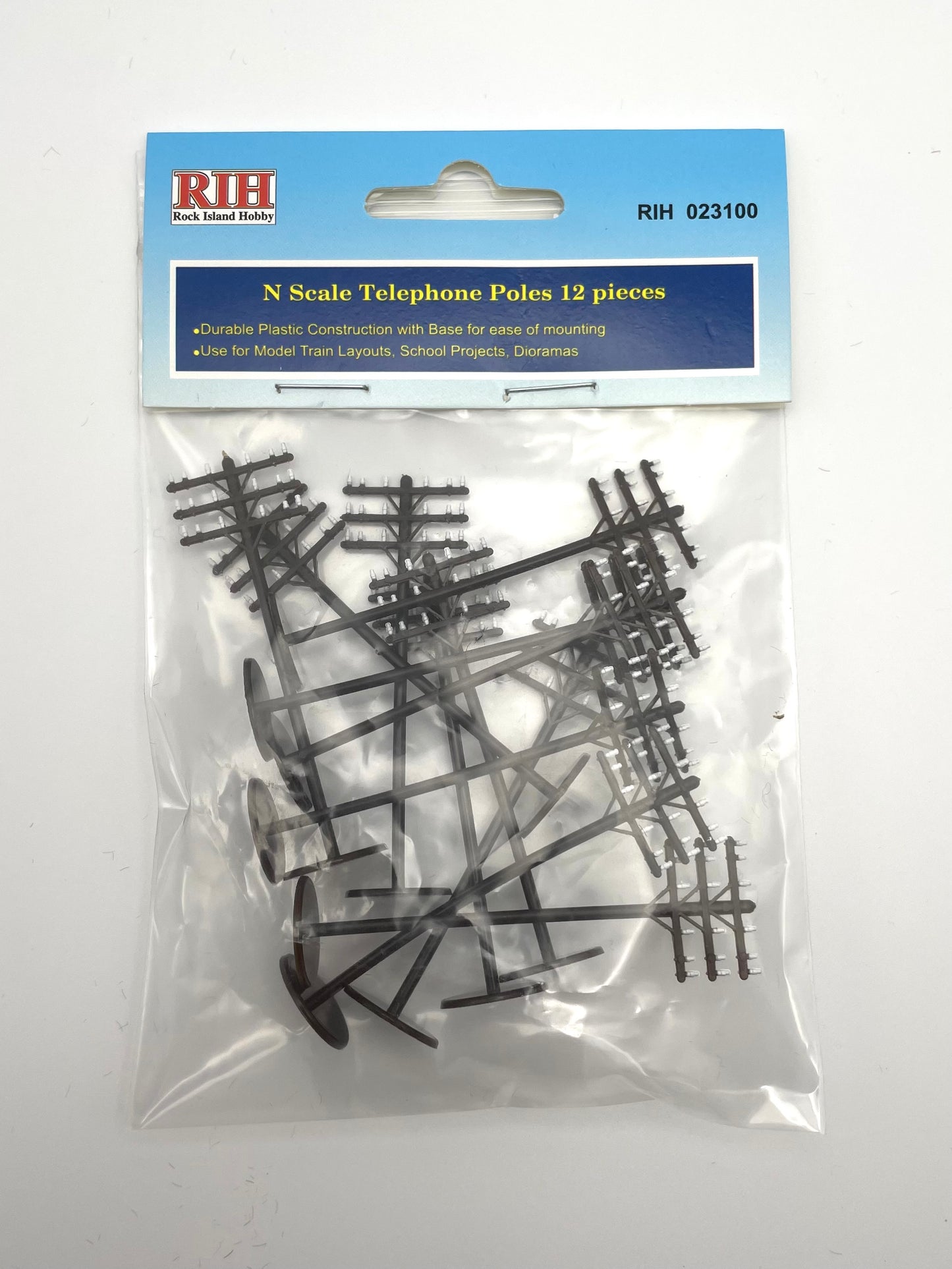 N Scale Telephone Poles (12pcs)