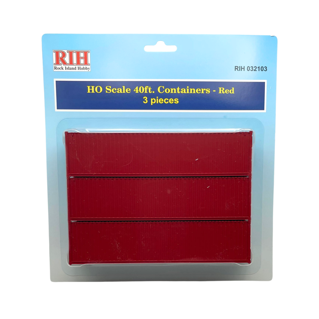 HO Scale 40ft Containers - Red