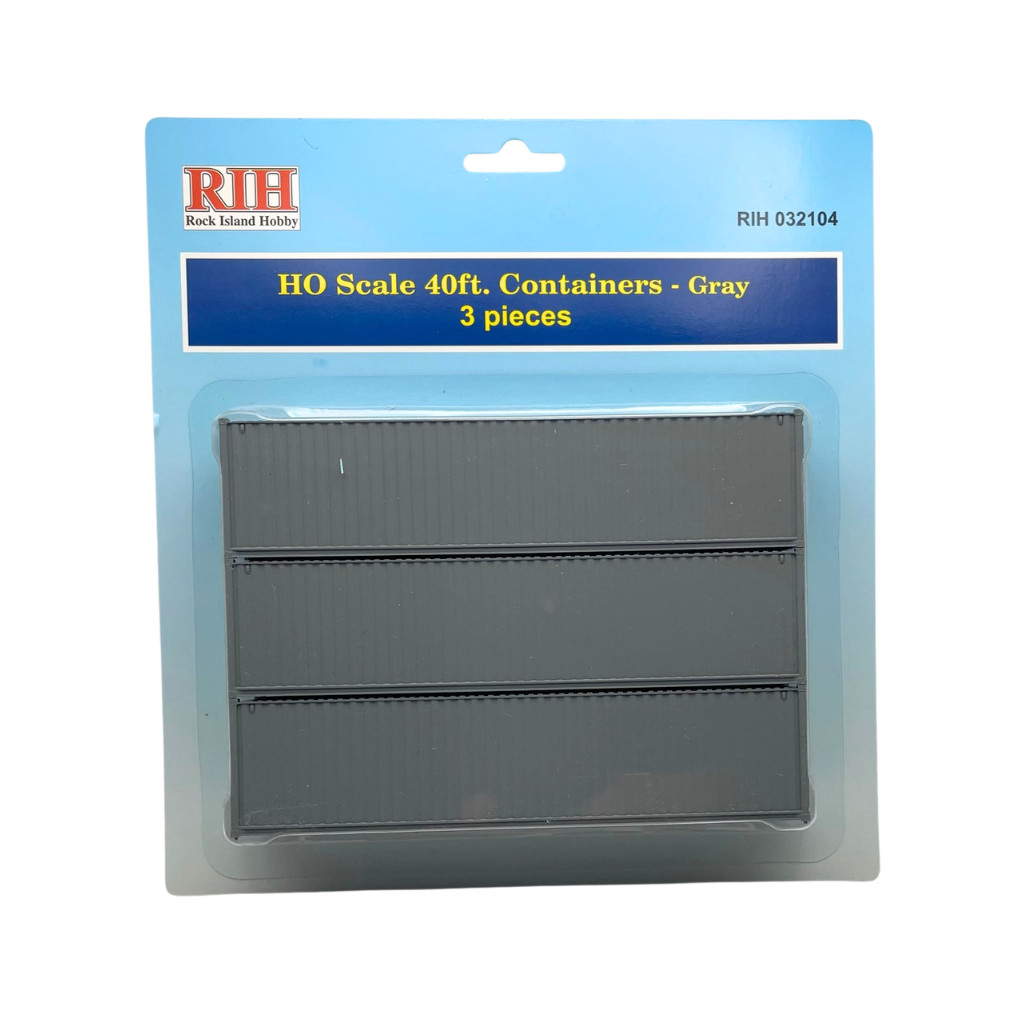 HO Scale 40ft Containers Gray