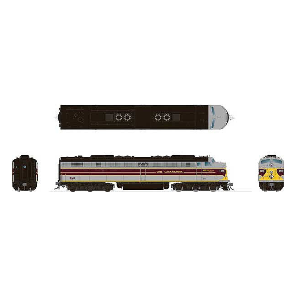 Rapido 28521 HO Scale Erie Lackawanna Grey and Maroon EMD E8A DCC w/ Sound #816
