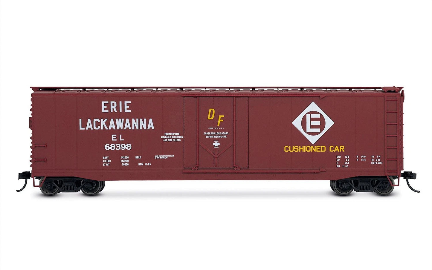 Rivarossi by Hornby HO HR6664A 50' Plug-Door Boxcar with Roofwalk, Erie Lackawanna #68396