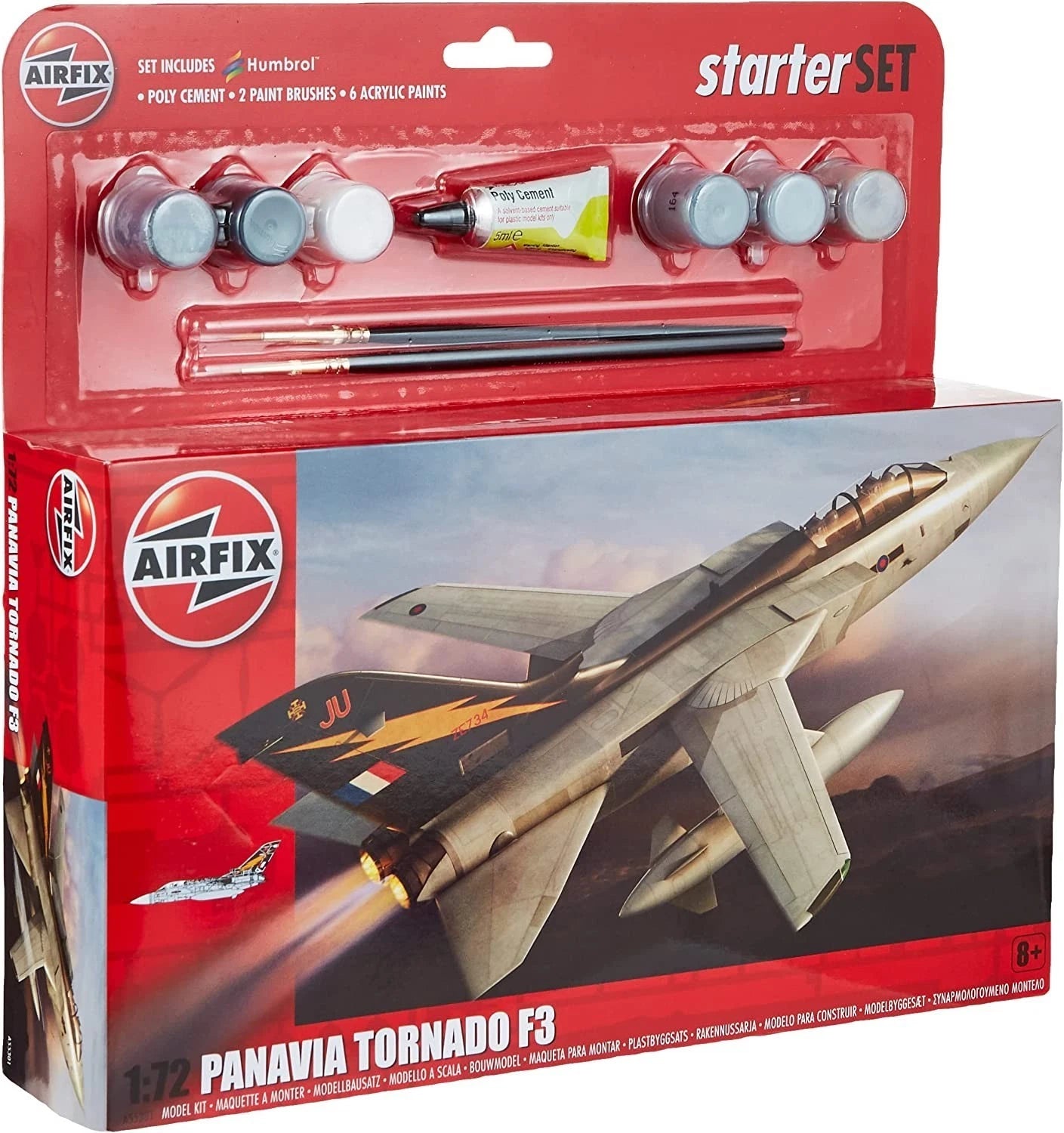 Share Airfix 55301 1/72 Panavia Tornado F3 Fighter Large Starter Set w/paint & glue