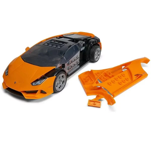 Lamborghini Huracan EVO Orange Snap Together (Skill 1) Painted Plastic Model Car