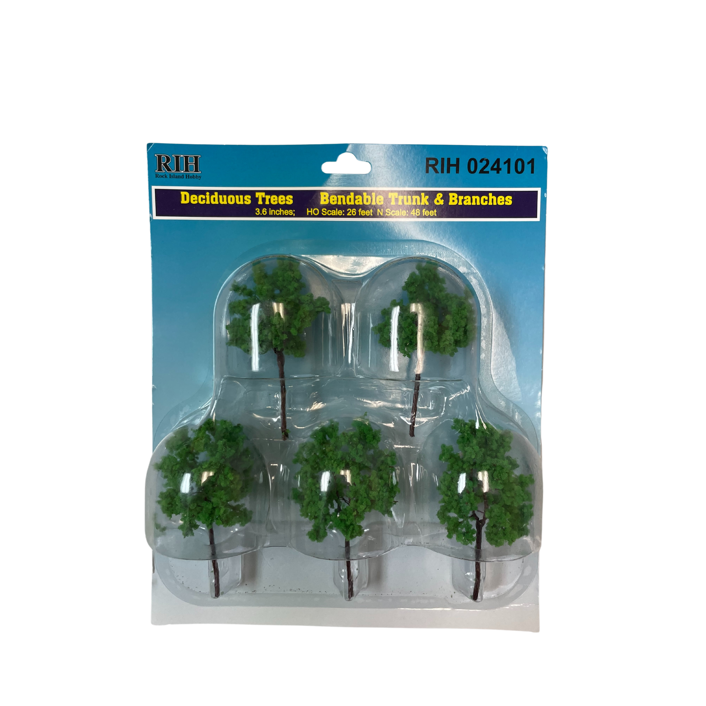 5 piece 3.5 inch Deciduous Trees with durable trunk and branches