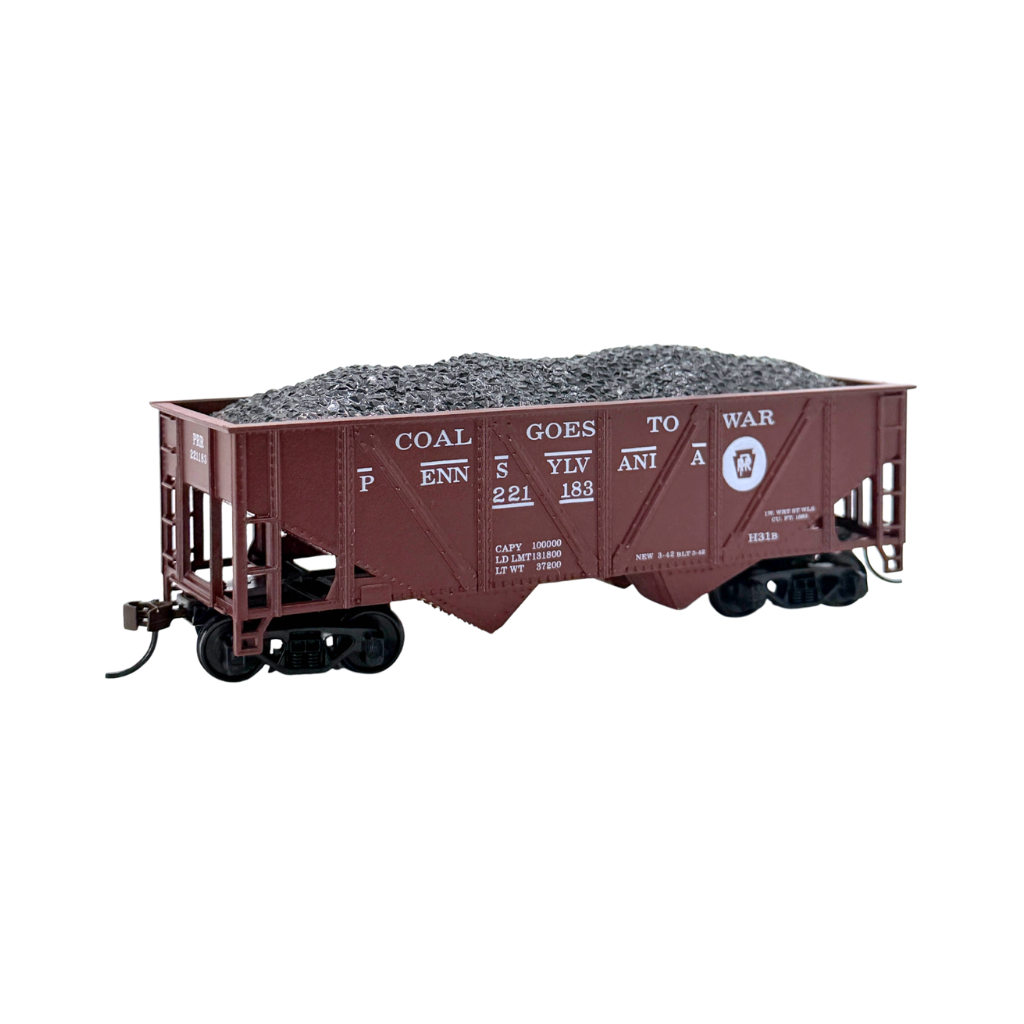 HO Hopper Car with Coal - Pennsylvania Railroad