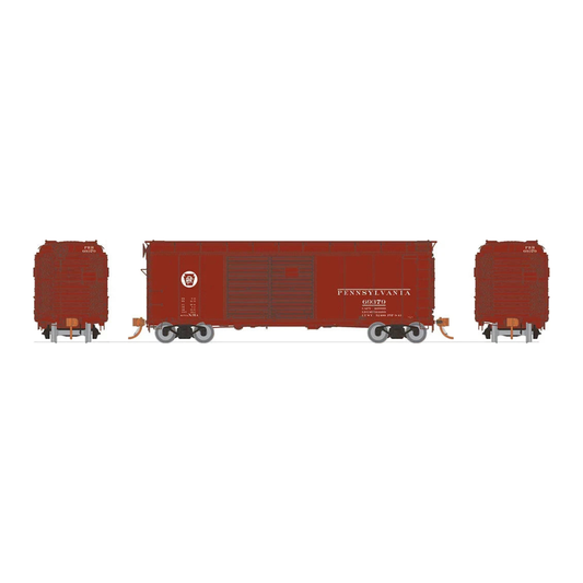 RAPIDO HO scale PRR X31A Double-Door Boxcar: Circle Keystone: 6-Pack