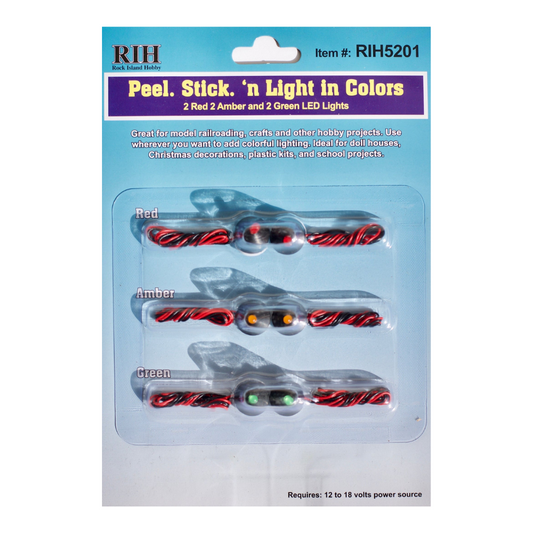 Peel Stick 'n Light - 6pcs LED in Red, Amber, Green