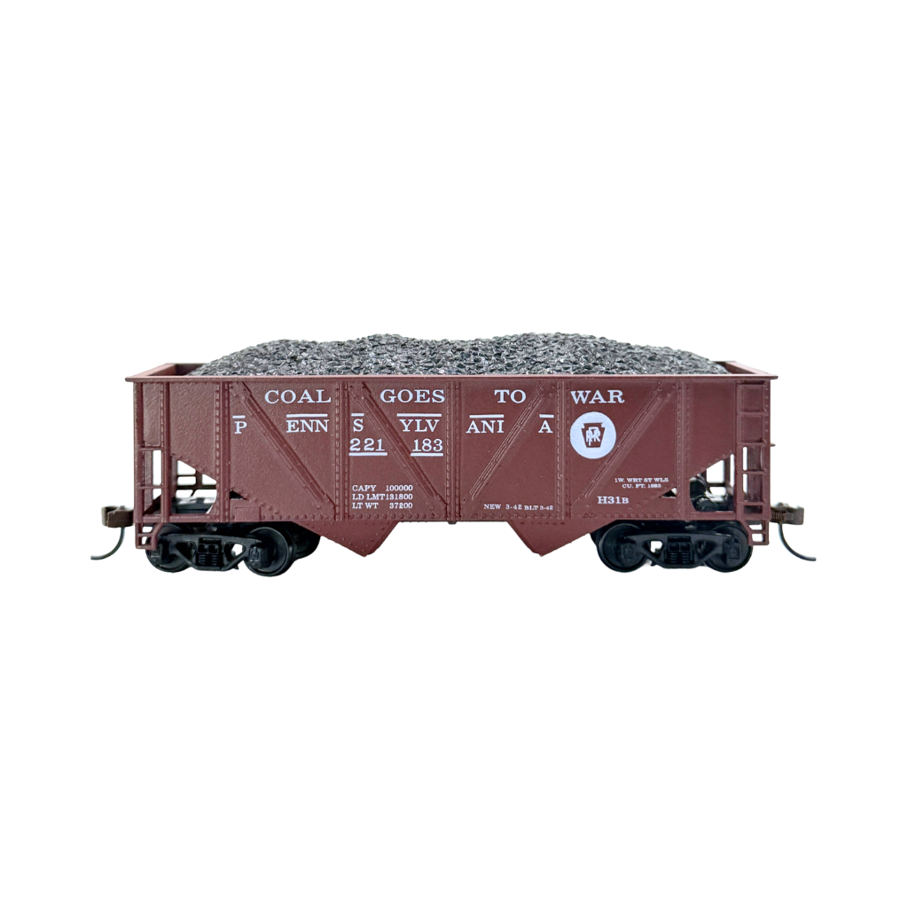 HO Hopper Car with Coal - Pennsylvania Railroad