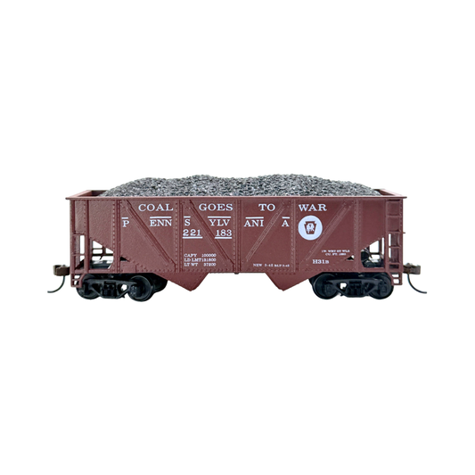 HO Hopper Car with Coal - Pennsylvania Railroad