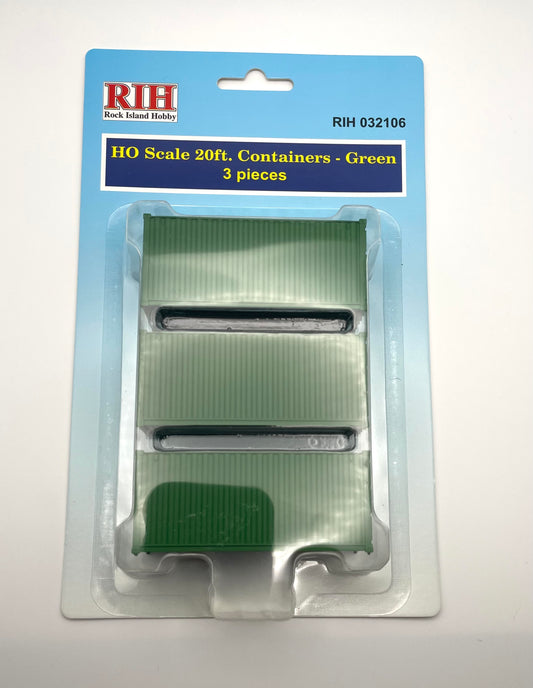 HO Scale Containers 20ft Green