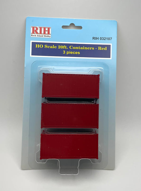 HO Scale Containers 20ft Red