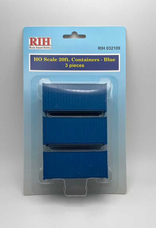 HO Scale Containers 20ft Dark Blue