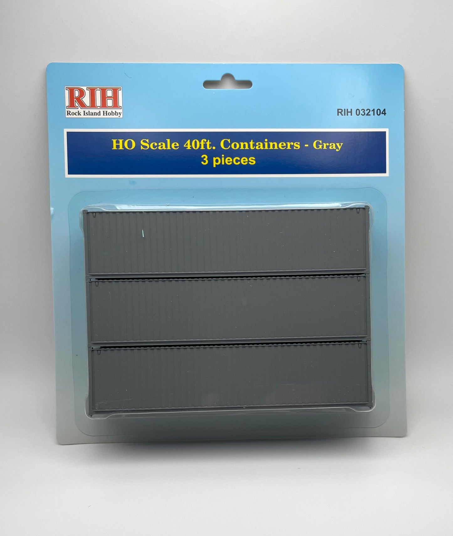 HO Scale 40ft Containers Gray
