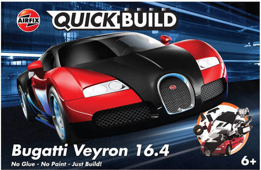 QUICK BUILD Bugatti Veyron Black & Red - Airfix J6020