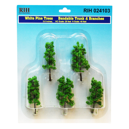 White Pine Trees 3.6" 5 Pc.