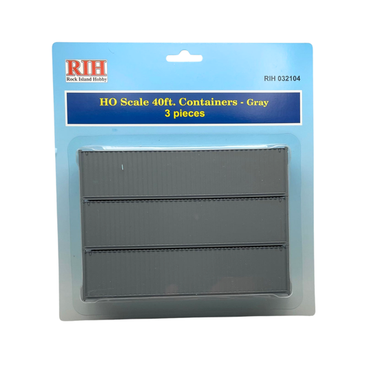 HO Scale 40ft Containers Gray