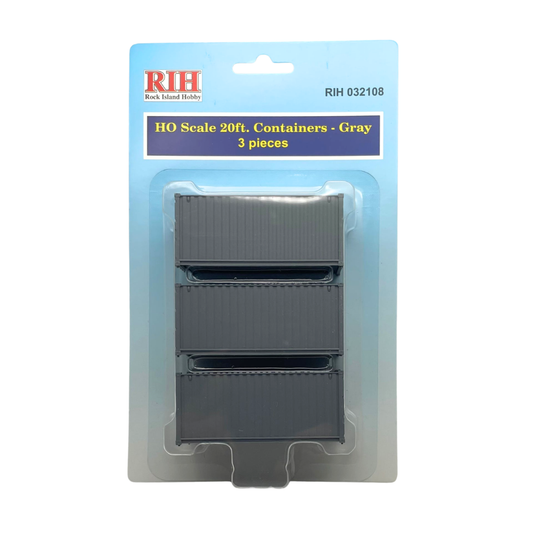 HO Scale Containers 20ft Gray