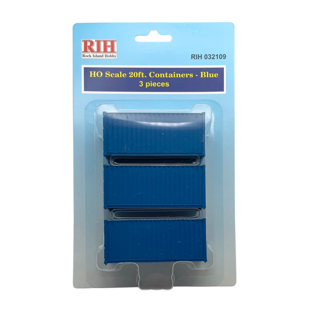 HO Scale Containers 20ft Dark Blue