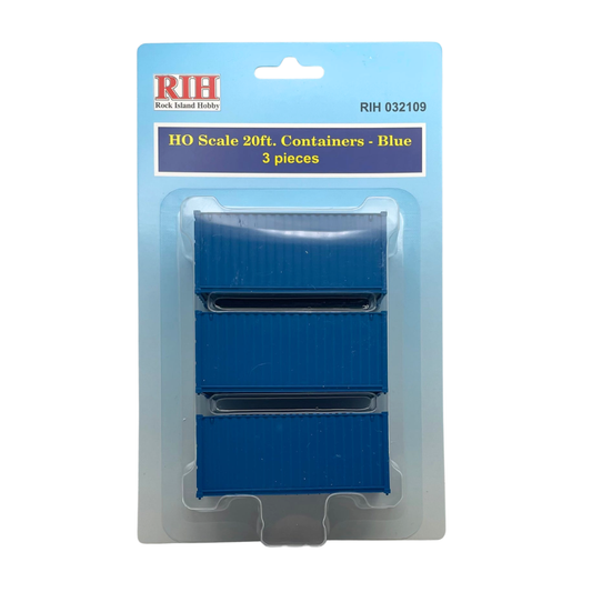 HO Scale Containers 20ft Dark Blue