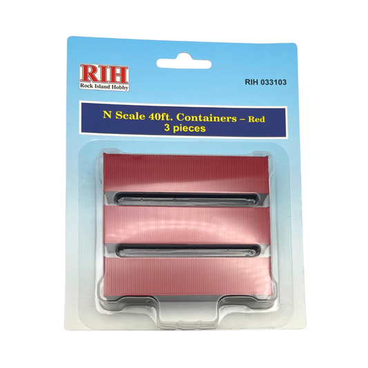 N Scale 40ft Containers - Red