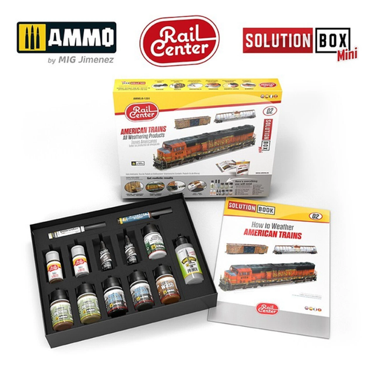 AMMO by MIG Rail Center – R1201 American Trains All Weathering Products Solution Box