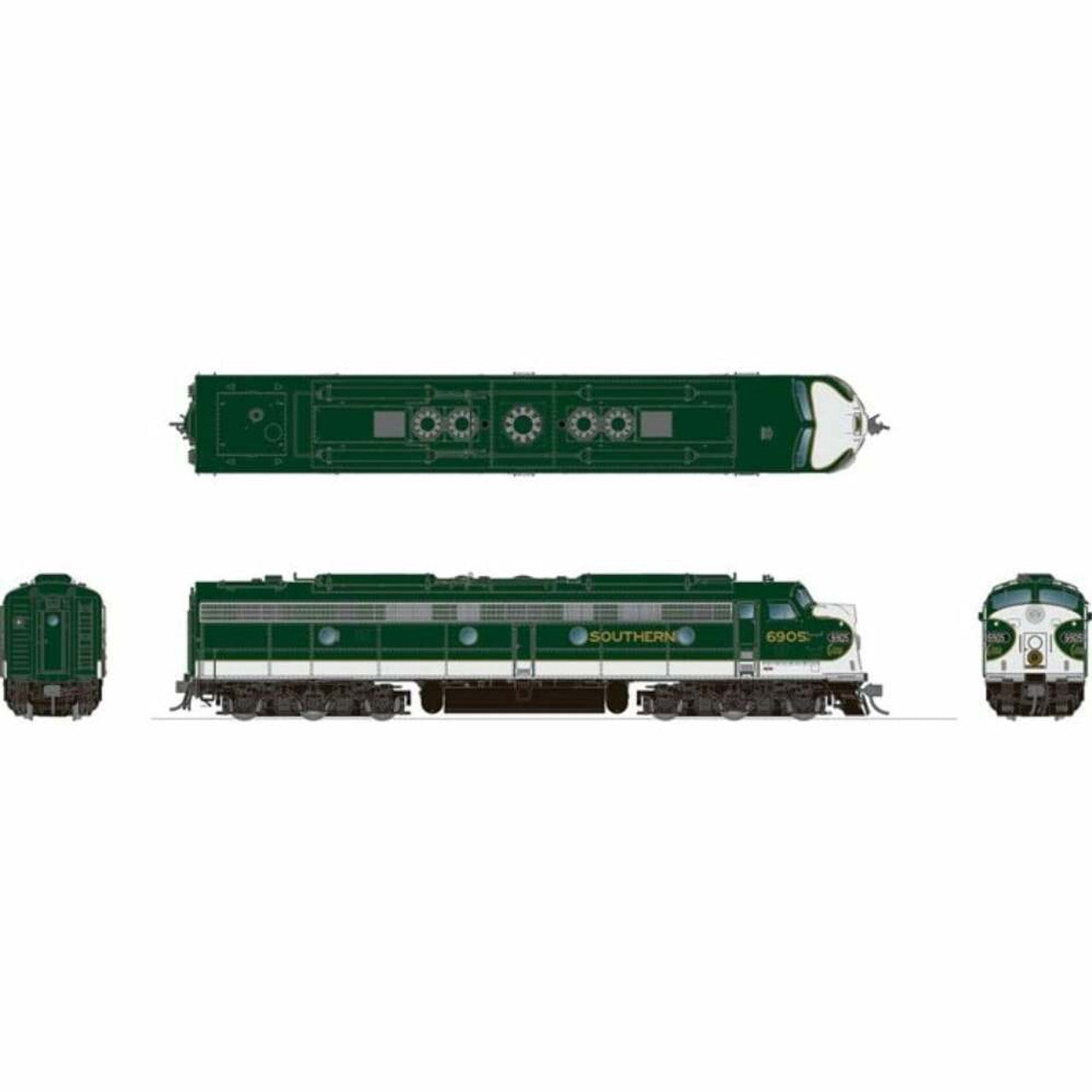 Rapido 28537 HO Scale Southern Crescent Scheme EMD E8A (DC/DCC/Sound) #6916F
