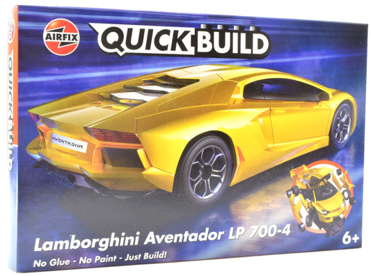 Airfix QUICK BUILD Yellow Lamborghini Aventador LP 700-4 Plastic Model Kit J6026