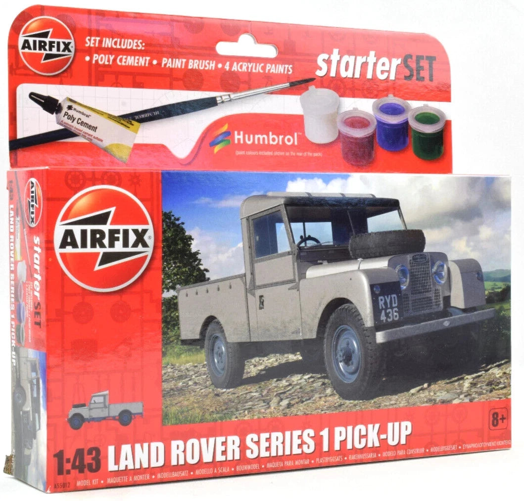 Airfix Land Rover Series 1 Pick-Up W/ Glue, Paints & Brushes 1:43 Model A55012