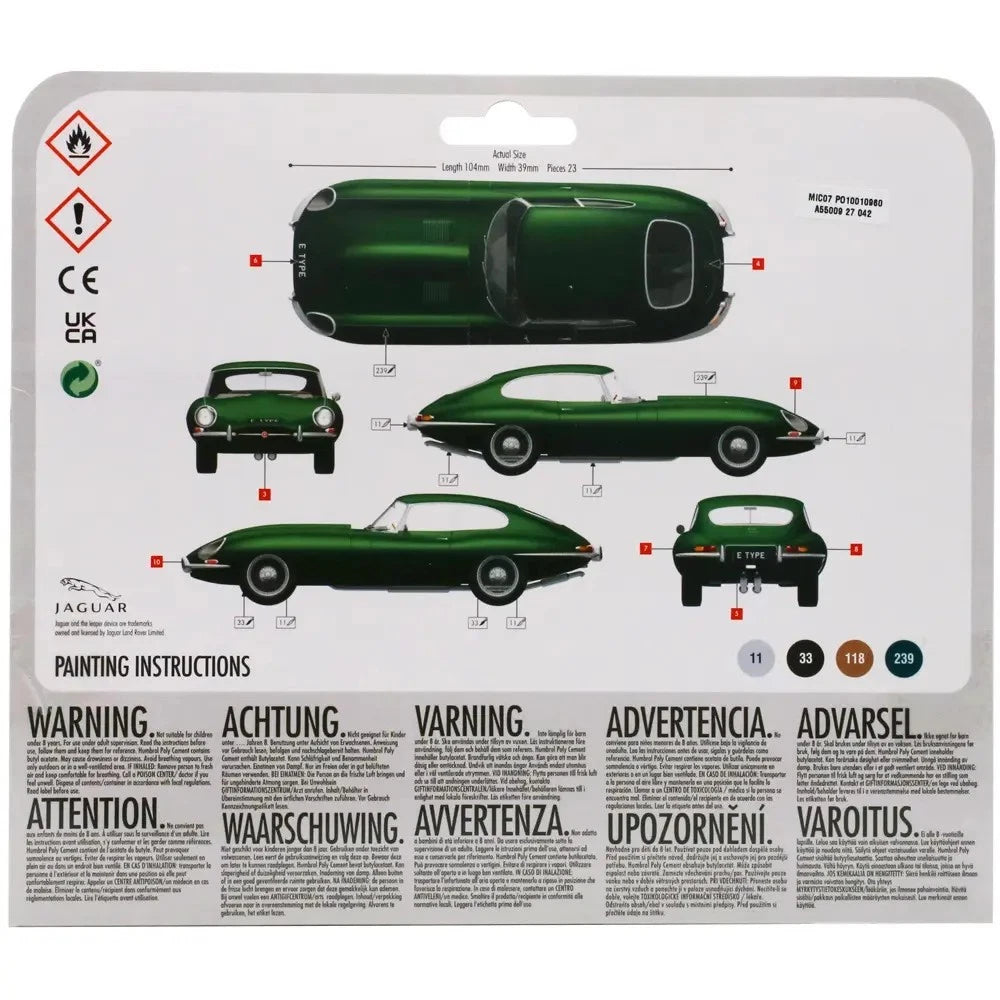 Airfix 55009 1/43 Jaguar E-Type Car Small Starter Set w/paint & glue