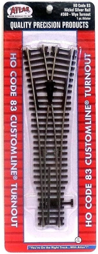Code 83 Nickel Silver Wye Turnout HO Scale Atlas Trains