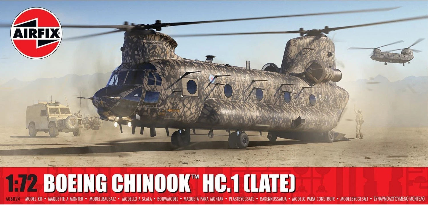 Airfix Products A06024 1:72 Boeing Chinook HC.1 (Late) Helicopter Plastic Kit