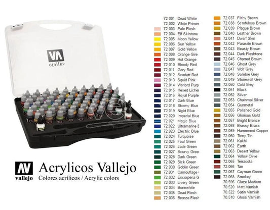 Vallejo Acrylic Paints 72172 Game Color Case Paint Set (72-Pack)
