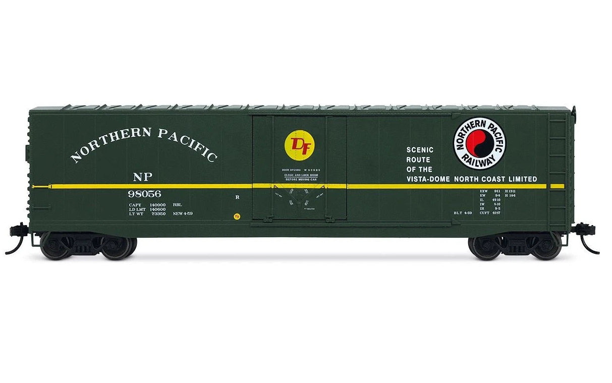 Rivarossi by Hornby HO HR6665D 50' Plug-Door Boxcar No Roofwalk, Northern Pacific #98058