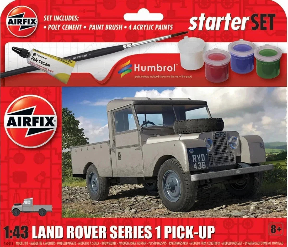 Airfix Land Rover Series 1 Pick-Up W/ Glue, Paints & Brushes 1:43 Model A55012