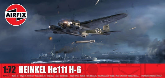 Airfix Heinkel He111 H-6 1:72 Scale Plastic Model Airplane Kit A07007C