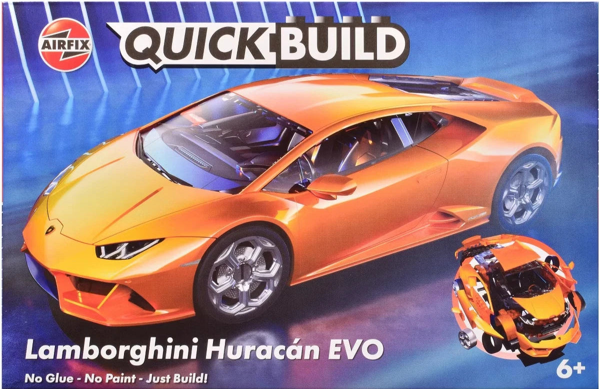 Lamborghini Huracan EVO Orange Snap Together (Skill 1) Painted Plastic Model Car