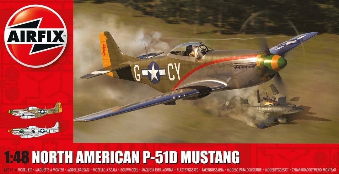 Airfix North American P-51D Mustang 1:48 Scale Plastic Model Plane Kit A05131A