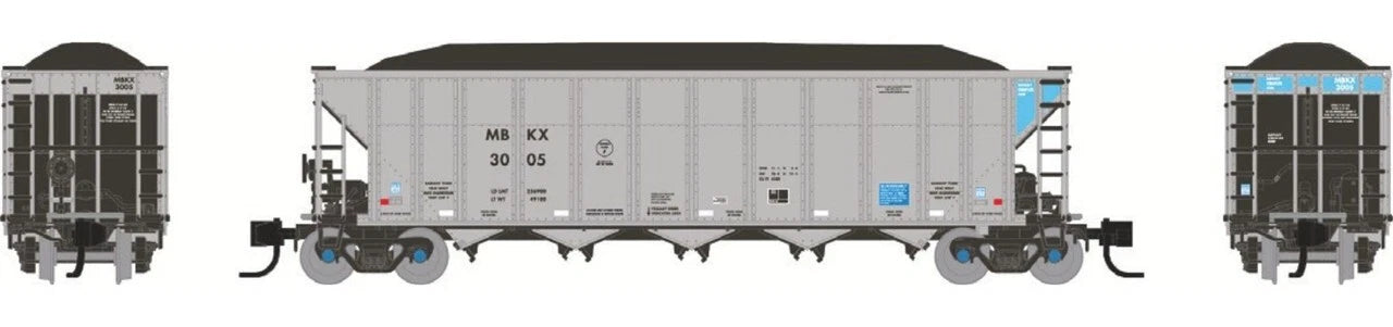 Rapido N Scale MBKX AutoFlood III RD Coal Hopper Single Car - 538036A