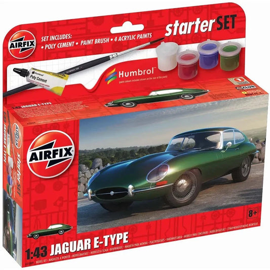 Airfix 55009 1/43 Jaguar E-Type Car Small Starter Set w/paint & glue