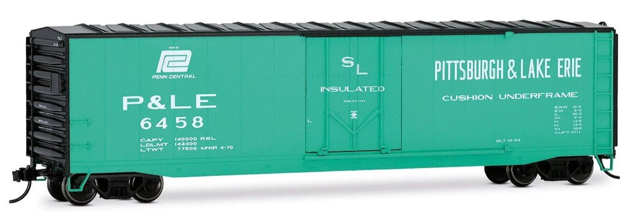 HR6663A P&LE, plug door boxcar, light blue livery without roof walkway, #6458