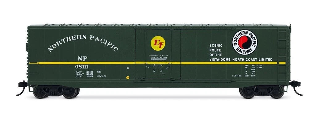 Rivarossi by Hornby HO HR6665A 50' Plug-Door Boxcar No Roofwalk, Northern Pacific #98111