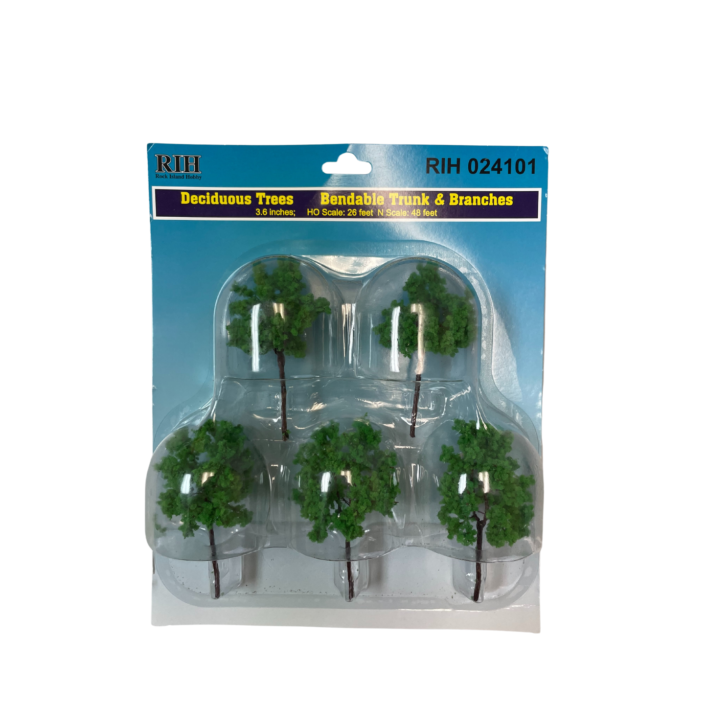 5 piece 3.5 inch Deciduous Trees with durable trunk and branches 