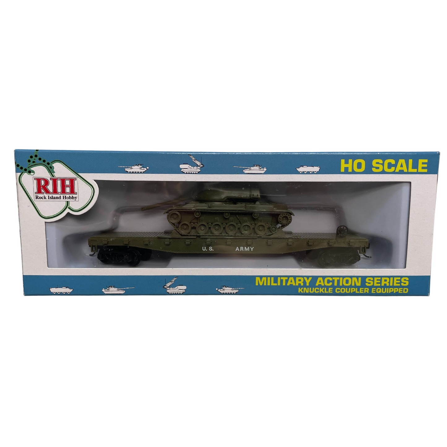 HO Scale US Army Flat Car with Tank